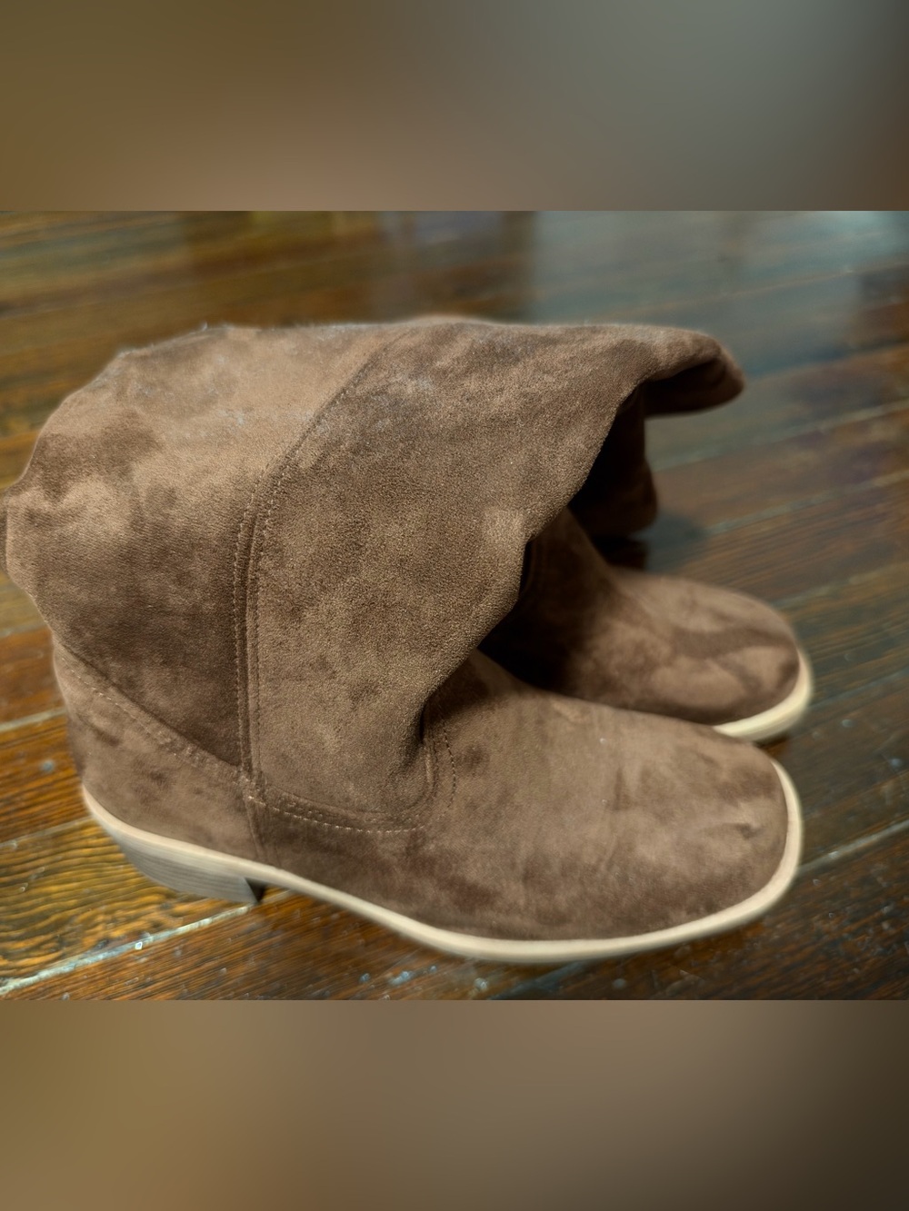 Madeline Brown Suede Slouch Ankle Booties